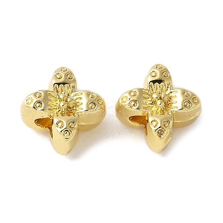 合金ビーズ  ラックめっき  花  ゴールドカラー  8x8x5mm  穴：2mm&nbsp;PALLOY-S044-03B-G-1