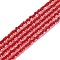 Transparent Glass Beads Strands, Faceted, Round, Cerise, 2mm, Hole: 0.6mm, about 182~201pcs/strand, 14.57~15.24 inch((37~38.7cm)