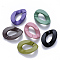Opaque Spray Painted Acrylic Linking Rings, Quick Link Connectors, for Curb Chains Making, Twist, Mixed Color, 30x21x6mm, Inner Diameter: 16x8mm