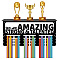 Rectangle with Word You Are Amazing Strong & Talented, Iron Medal Hanger Holder, with Screws & Anchor Plug & Nut & Shim Ring, Word, Holder: 200x400mm & 100x400mm