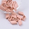 Spray Painted Alloy Multi-Strand Links, For Tile Elastic Bracelets Making, Rhombus, Misty Rose, 14x8x4.8mm, Hole: 0.8mm