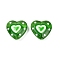Handmade Lampwork Beads Strands, Heart, Lime Green, 19.5x20.5x9mm, Hole: 1.2mm
