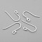 Sterling Silver Earring Hooks, Silver, 20x11mm, Hole: 2mm, 21 Gauge, Pin: 0.7mm