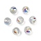 Transparent Electroplate Glass Beads, Faceted, Round, Clear AB, 10x9mm, Hole: 1.4mm