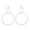 PVD Vacuum Plating 304 Stainless Steel Dangle Earrings, with Plastic Ear Nuts, Long-Lasting Plated, Textured, Ring, Golden, 75mm, Pin: 0.6mm