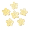 Transparent Spray Paint Glass Beads, Flower, Yellow, 15.5x16x3.5mm, Hole: 1.8mm