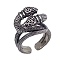Alloy Open Cuff Ring, Knitting Loop Crochet Loop, Yarn Guide Finger Holder for Women, Antique Silver, Snake, Inner Diameter: 1.9cm