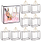 Transparent PET Plastic Gift Box, with Polyester Cord, Rectangle, Black, 20x20x9cm
