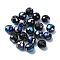 Half Plated Glass Beads, Faceted Round, Black, 10x9mm, Hole: 1.5mm