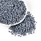Glass Seed Beads, Ceylon, Round, Dark Gray, 8/0, 3mm, Hole: 1mm, about 10000pcs/pound