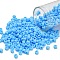 TOHO 6/0 Round Beads, Japanese Seed Beads, (43F) Opaque Frost Blue Turquoise, 4mm, Hole: 1.5mm, about 7570pcs/pound