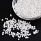8/0 Opaque Colours Round Glass Seed Beads, White, 3mm, Hole:1mm, about 1101pcs/50g