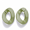 Opaque Spray Painted Acrylic Linking Rings, Quick Link Connectors, for Curb Chains Making, Twist, Olive, 30x21x6mm, Inner Diameter: 16x8mm
