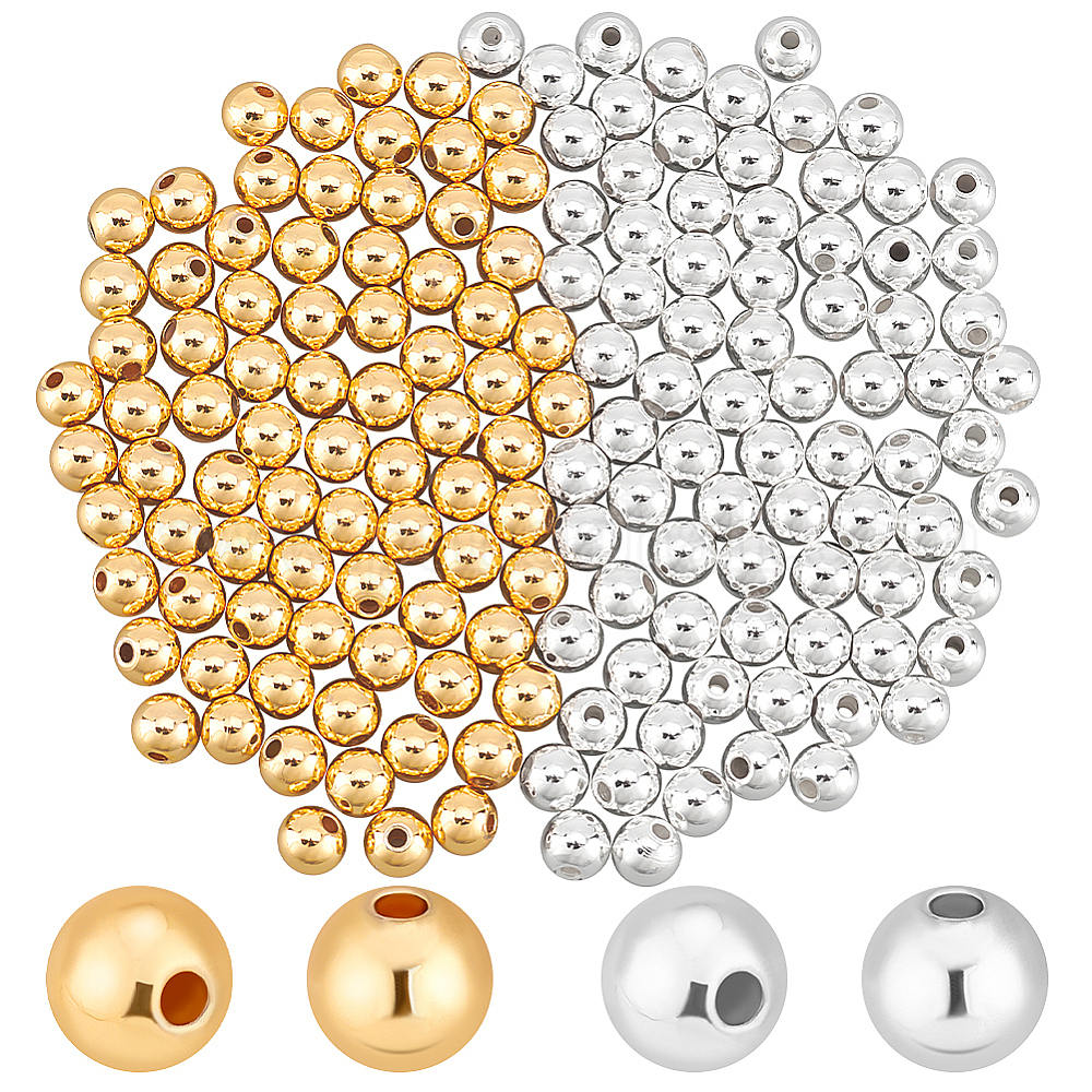 Wholesale 160Pcs 2 Colors Rack Plating Brass Beads - Pandahall.com