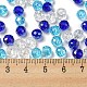 ガラスビーズ  多面カット  ロンデル  ブルー  6x5mm  穴：1mm  約2360個/500g&nbsp;EGLA-A034-LM6mm-25-3