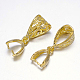 Filigree Rack Plating Brass Pendant Pinch Bails&nbsp;KK-L102-12G-1