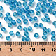 ガラスシードビーズ  トランスペアレント  ラウンド  空色  6/0  4mm  穴：1.5mm  約300粒/30g&nbsp;X2-SEED-A004-4mm-3-3