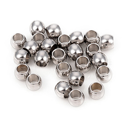 変色しない201ステンレススチールスペーサービーズ  ロンデル  ステンレス鋼色  4x3mm  穴：2.5mm