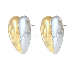 304ステンレススチールスタッドピアス  ハート  ゴールデン·ステンレス鋼色  26.5x28mm&nbsp;EJEW-Z173-06GP