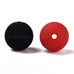 ゴム引きスタイル模造シリコンアクリルビーズ  ラウンド  ミックスカラー  13.5~14x13mm  穴：2mm&nbsp;MACR-T048-01A-02