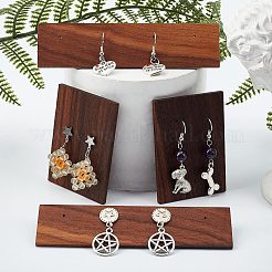 4Pcs 2 Style Black Walnut Earring Display Stand&nbsp;EDIS-FG0001-45
