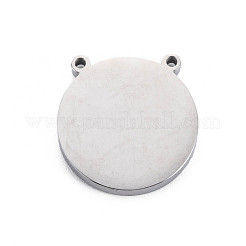 304ステンレスペンダント  ラインストーンとエナメル  手でフラットラウンド  クリスタル  20x19.5x3mm  穴：1.4mm&nbsp;STAS-N095-43B