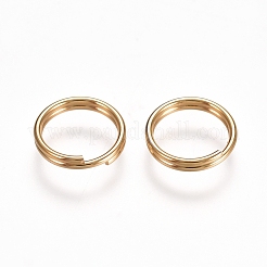 304ステンレススプリットリング  ダブルループ丸カン  ゴールドカラー  8x1.5mm  内径約6.5mm  単線：0.75mm&nbsp;STAS-H413-05G-C