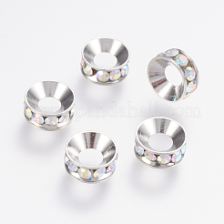 Brass Rhinestone Spacer Beads&nbsp;RB-E511-18