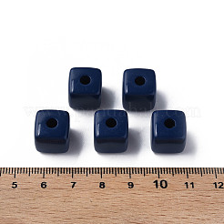 不透明なアクリルビーズ  キューブ  プルシアンブルー  12.5x12.5x12.5mm  穴：3.5mm  約263個/500g&nbsp;MACR-S373-141-A06