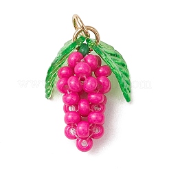 Glass Seed Beaded Grape Pendants&nbsp;PALLOY-MZ00467