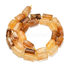 Natural Yellow Hematoid Quartz/Golden Healer Quartz Beads Strands&nbsp;G-F836-B03-01