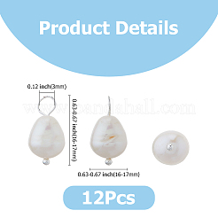 12Pcs Natural Cultured Freshwater Pearl Pendants&nbsp;FIND-FI0001-18A
