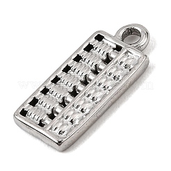 304ステンレスペンダント  そろばんチャーム  ステンレス鋼色  19x8.5x2mm  穴：1.6mm&nbsp;SA-CBA0563-27P