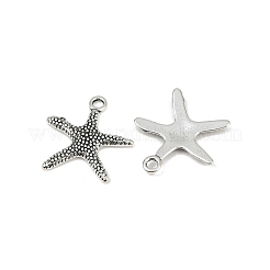 合金のチベット風チャーム  鉛フリー及びカドミウムフリー  ヒトデ  アンティークシルバー  30x25x2mm  穴：2mm&nbsp;TIBEP-EA306YKG-01AS-RS