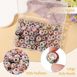 66Pcs 11 Colors Transparent Resin Rondelle European Beads&nbsp;RESI-TA0004-86