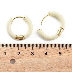 真鍮とスターリングシルバーのピンフープピアス925個  リング  ゴールドカラー  19.5x3.5mm  ピン：0.8mm&nbsp;EJEW-R013-02G-01