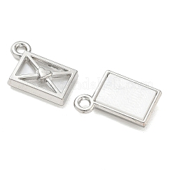 合金アクリルパーツ  ハートのチャームが入った封筒  長持ちメッキ  プラチナ  15.5x11.5x3mm  穴：1.8mm&nbsp;FIND-D044-23P-01