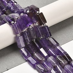 天然石アメジストビーズ連売り  シードビーズで  多面カット  コラム  8.5~11x5.5~6.5mm  穴：1mm  約14~15個/連  7.48''（19センチメートル）&nbsp;G-N327-06-18
