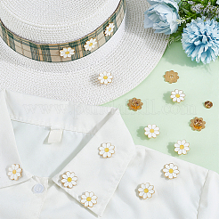 16Pcs Daisy Enamel Pins&nbsp;JEWB-PH0001-68A