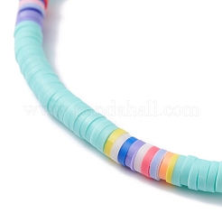 4Pcs 4 Color Handmade Polymer Clay Heishi Beads Stretch Anklets Set for Women&nbsp;AJEW-AN00468