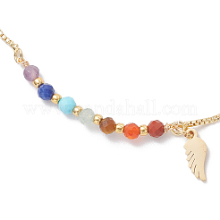 Chakra Brass Box Chain Slider Bracelets&nbsp;BJEW-JB12602-02
