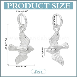 2Pcs 925 Sterling Silver Swallow Charms&nbsp;STER-PH0002-74