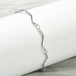 ツイスト304ステンレススチールリンクバーチェーンブレスレット（女性用）  ステンレス鋼色  内径：6.30インチ（16cm）&nbsp;BJEW-D456-04P