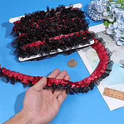ポリエステルリボン  ギフト包装用  ブラック  1-5/8インチ（40mm）  約10.00ヤード（9.14m）/ pc&nbsp;OCOR-WH0082-570