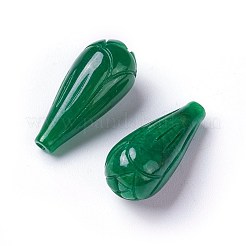 天然ミャンマー翡翠/ビルマ翡翠半ドリルビーズ  染め  ティアドロップ  21~22x10mm  穴：1.2mm&nbsp;G-L495-25