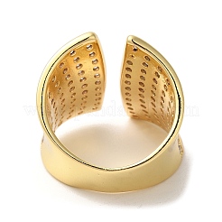 Brass Micro Pave Clear Cubic Zirconia Open Cuff Rings&nbsp;RJEW-U008-27G