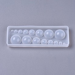 シリコンモールド  レジン型  UVレジン用  エポキシ樹脂ジュエリー作り  ラウンド  ホワイト  135x45x5mm  内径：4mm  6mm  8mm  10mm  12mm  16mm  20ミリ＆22mm&nbsp;X-DIY-F041-04