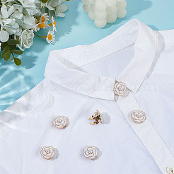 6Pcs Flower Alloy Resin Cufflinks&nbsp;FIND-ME0003-15G-02