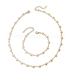 304 Stainless Steel Star Link Chains Necklaces & Bracelets Sets&nbsp;SJEW-JS01371