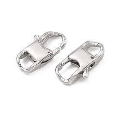 シェグレース 真鍮製ロブスタークラスプ  鉛フリー＆カドミウムフリー＆ニッケルフリー  プラチナ  15x7.5x3mm  穴：3x4mm&nbsp;XGRQ58031-752P